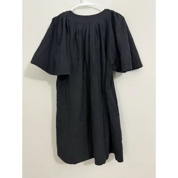 Pomander Place Tuckernuck Black Finley Flutter Sleeve Mini Dress Cotton Sz Small - Picture 10 of 11